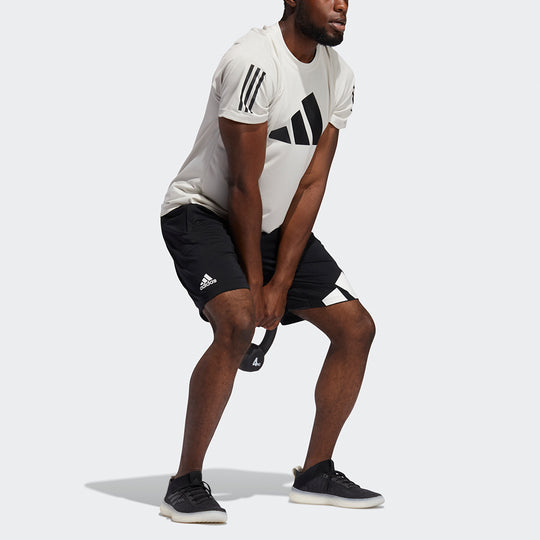 adidas 4k 3 Bar Short Logo Printing Training Sports Shorts Black GL8943