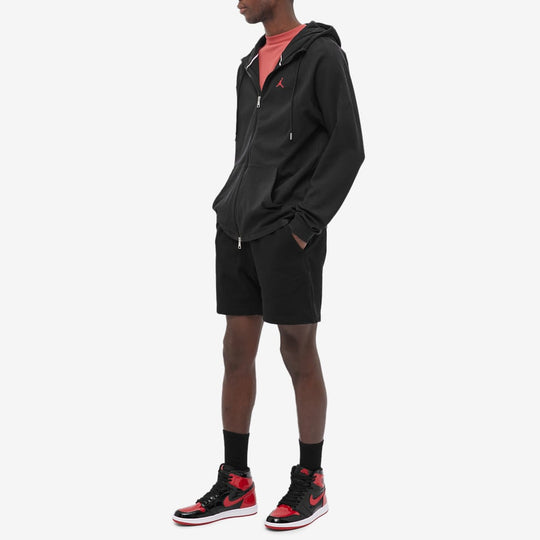 Air Jordan Solid Color Drawstring Hooded Jacket Men's Black DJ0886-010