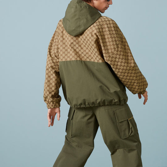 Gucci GG Cotton Canvas Zip Jacket 'Camel Ebony' 742813-Z8BIW-2190-KICKS ...