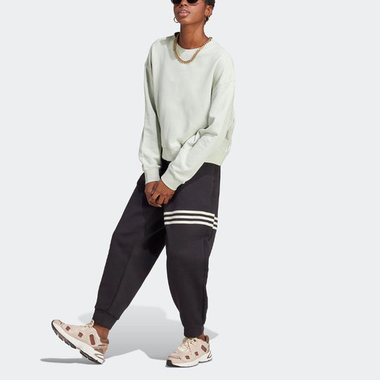 WMNS) adidas Essentials+ Made with Hemp Sweater 'Linen Green' IC1823