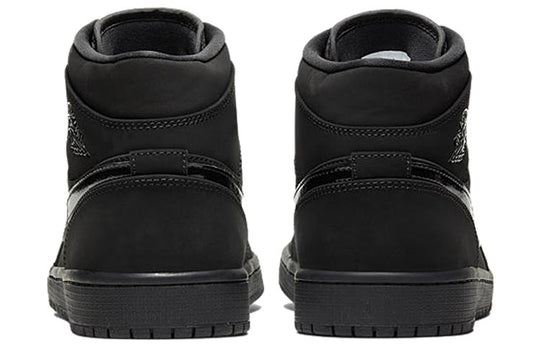 Air Jordan 1 Mid 'Triple Black Suede' 554724-056 Retro Basketball Shoes  -  KICKS CREW
