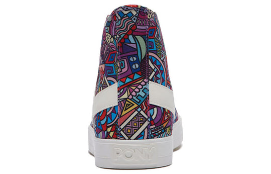 (WMNS) PONY Shooter High Canvas Shoes White Label Multicolor 01W1SH09MO