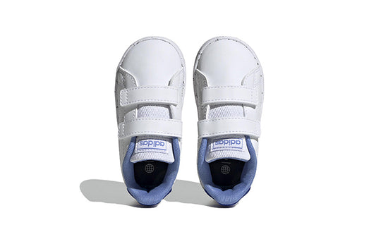 TD) adidas Advantage Lifestyle CREW - Blue Court Two Fu Hook-and-Loop KICKS \'White