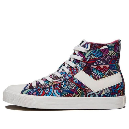 (WMNS) PONY Shooter High Canvas Shoes White Label Multicolor 01W1SH09MO