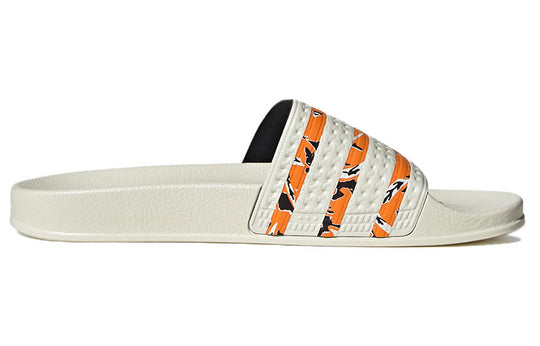 Adidas Originals Adilette Slides \'Off White Bright Orange\' IE7744 - KICKS  CREW