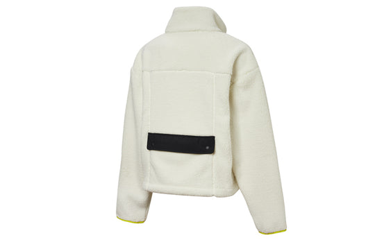 - WMNS) Jacket KICKS PUMA SHERPA Colors Cream CREW Stand Collar Zipper Contrasting