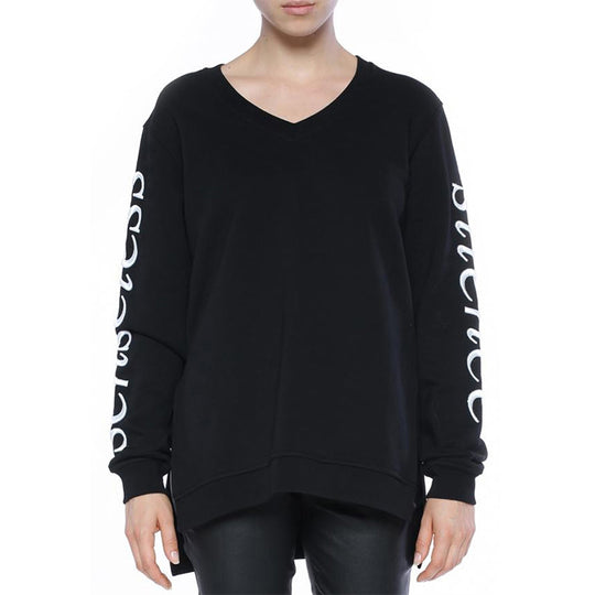 (WMNS) Alexander McQueen Cotton Printing Long Sleeves Pullover Sweatshirt 'Black' 466786-RIJ21-1000