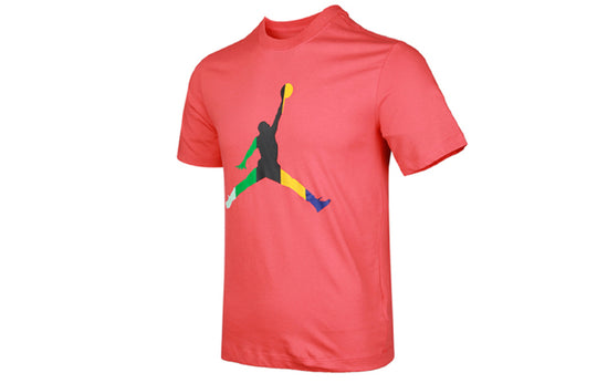 Men's Air Jordan Sport Dna Jumpman Round Neck Short Sleeve Coral Red T-Shirt CU1975-631