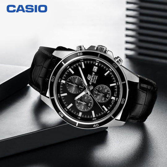 Men\'s CASIO EDIFICE Casual Business - KICKS Bla Series CREW Minimalistic Watch Mens