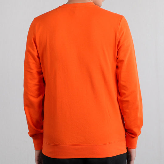 adidas neo logo Printing Casual Sports Round Neck Pullover Orange EJ7057