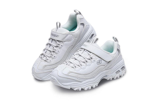K Low-Top 664060L-WSL White/Silver CREW Skechers Running D\'Lites - KICKS Shoes