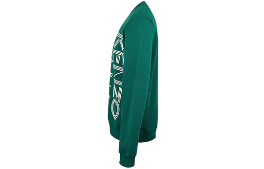 Men's KENZO Alphabet Logo Printing Round Neck Long Sleeves Pullover Green F965SW1324MD-53