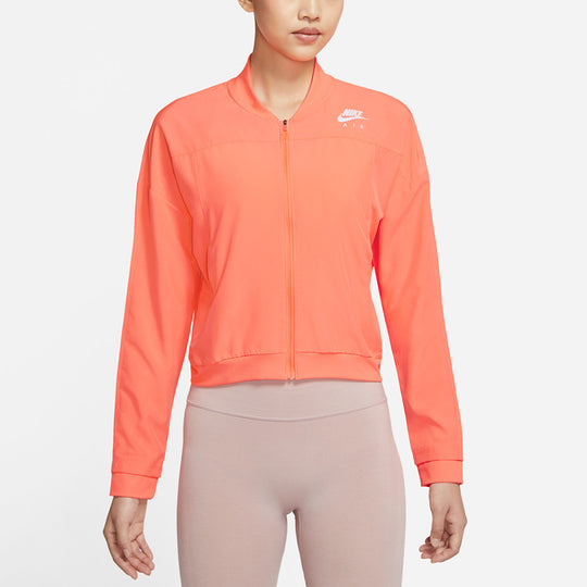 (WMNS) Nike Air Woven Quick Dry Reflective Logo Sports Baseball Jacket Bright Orange CZ9143-854