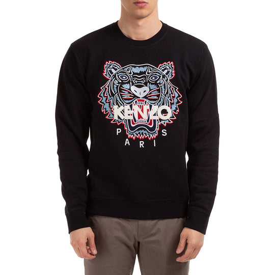 KENZO Tiger Classic Tiger Embroidered Long Sleeve Sweatshirt Unisex Bl