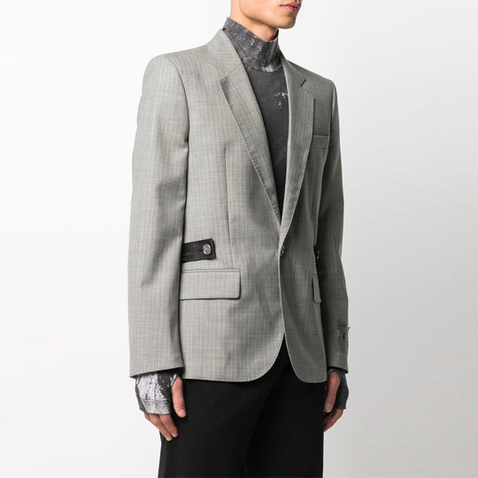 OFF-WHITE SS21 single breasted Jacket Gray OMEN006R21FAB0010600 Suit - KICKSCREW
