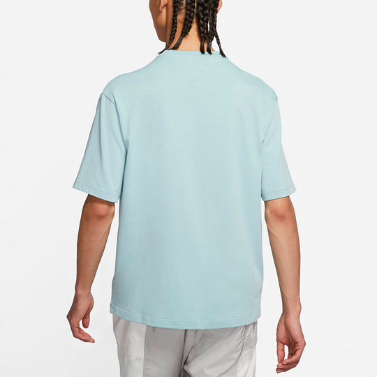 Men's Air Jordan Clouds Alphabet Printing Casual Round Neck Short Sleeve Blue T-Shirt DO8897-366