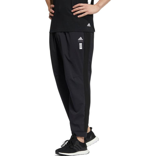 Men's adidas Wj Pnt Solid Color Logo Elastic Woven Sports Pants/Trousers/Joggers Black HE5148