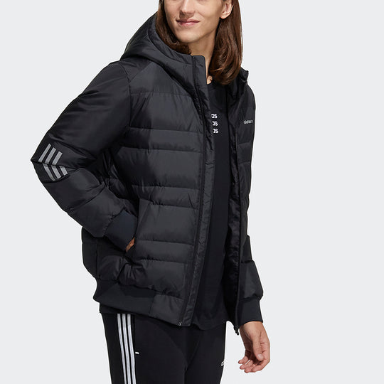down Puf KICKS Dwn - Black Sports CREW hooded H4 adidas Jacket 3S M Jk Metallic neo