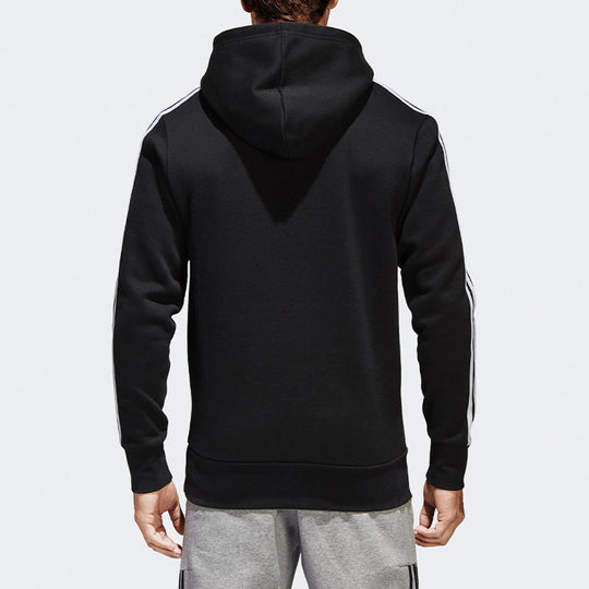 adidas Fleece Lined Stay Warm hooded Drawstring Pullover Black BR3588