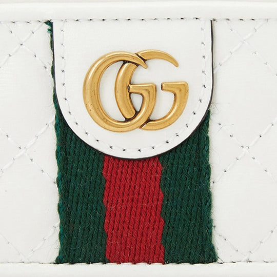 WMNS) GUCCI Cowhide Card Package White/Red/Green 536454-0YKBT-9179