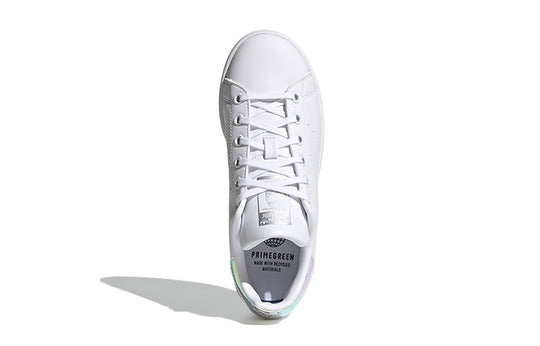 GS) Adidas Originals Stan Smith Silver KICKS - Metallic\' White CREW \'Cloud J Shoes