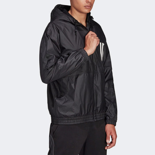 adidas M W.n.d. Jkt Pb Casual Sports Woven Hooded Jacket Black H42037 -  KICKS CREW