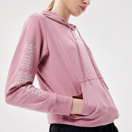 (WMNS) FILA FUSION Logo Embroidered Solid Color Sports Hoodie Pink T11W133204F-PK