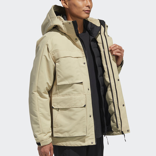 adidas 3in1 Down Jkt Multiple KICKS Detachable hooded Outdoor - CREW Sports Pockets