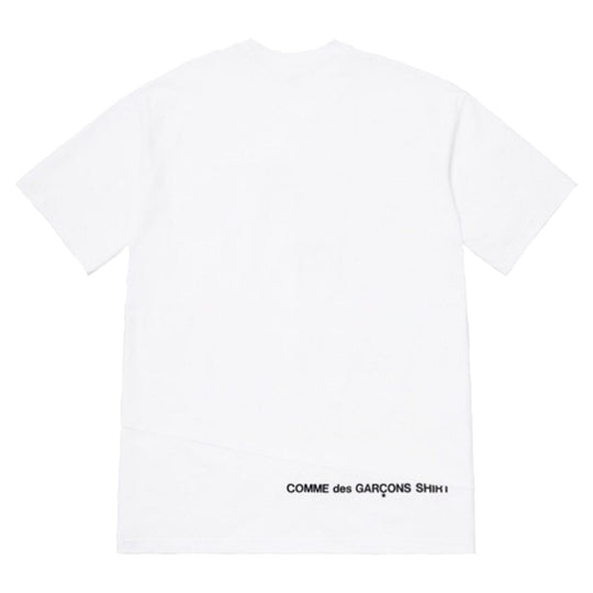 Supreme CDG Shirt Split Box Logo Tee 'White Black' SP-FW18KN2-WH