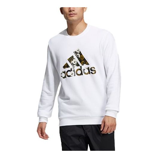 adidas soutlets Pullover Logo Panda Round Neck White Sports Printing H