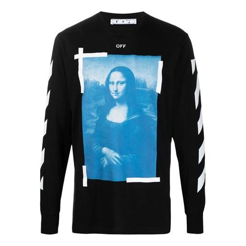 Off-White Mona Lisa Long-Sleeve T-Shirt \'Black\' OMAB001R21JER0021001 -  KICKS CREW