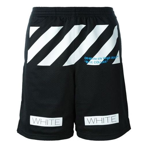 Men\'s OFF-WHITE C/O VIRGIL ABLOH Mesh Shorts Basic Black OMCB006S16017 -  KICKS CREW