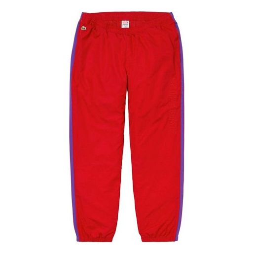 Supreme FW19 Week 5 x LACOSTE Track Pant Crossover waterproof Nylon Pants  Unisex Red SUP-FW19-549