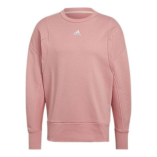 Men's adidas Sports Round Neck Pullover Breathable Pink HB0479 - KICKS CREW