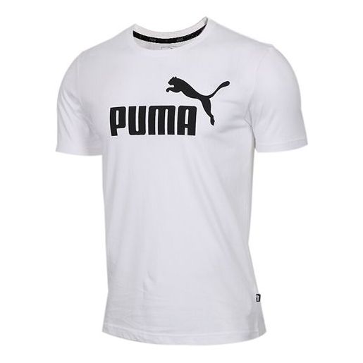 PUMA ESS NO.1 Logo Round Short White - Neck Sleeve KICKS CREW 844642-02