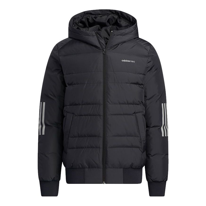 neo Black Puf Jacket H4 CREW down Sports Metallic Dwn hooded M - KICKS 3S Jk adidas