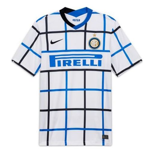 Nike Inter Milan Away Fan Edition 2020/21 Season Plaid Soccer/Football  Jersey White CD4239-101