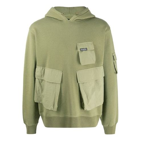 Men's Stussy Cargo Fleece Hood Multiple Pockets Khaki 218094