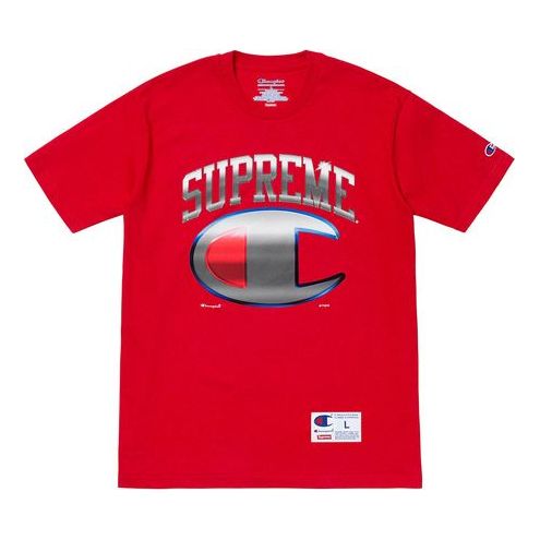 Supreme SS19 x Champion Chrome S/S Top Crossover Short Sleeve Unisex Red  SUP-SS19-10256