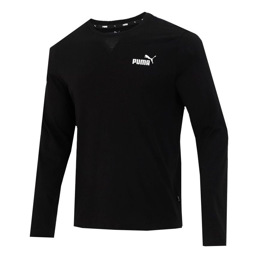 PUMA Logo Print Training Sports Sh Round CREW sleeve T Long - KICKS Neck Breathable