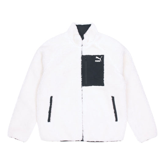 PUMA CREW Sherpa Collar - Warm wool Reversible White Jacket Stay lamb\'s Stand KICKS