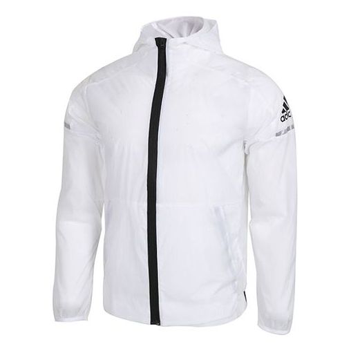 adidas Wb Light logo Printing Woven Sports Hooded Jacket White FI8758 -  KICKS CREW